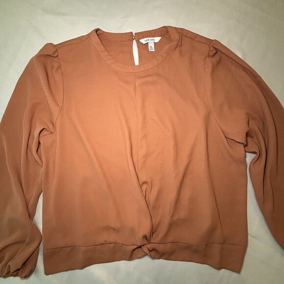 Nine West Blouse Women’s Size XXL Orange Rust Color Long Sleeve - Picture 5 of 5